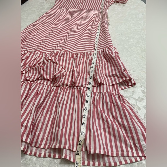 NWT Rena for Ajio long white and pink striped dress size S - Picture 7 of 12